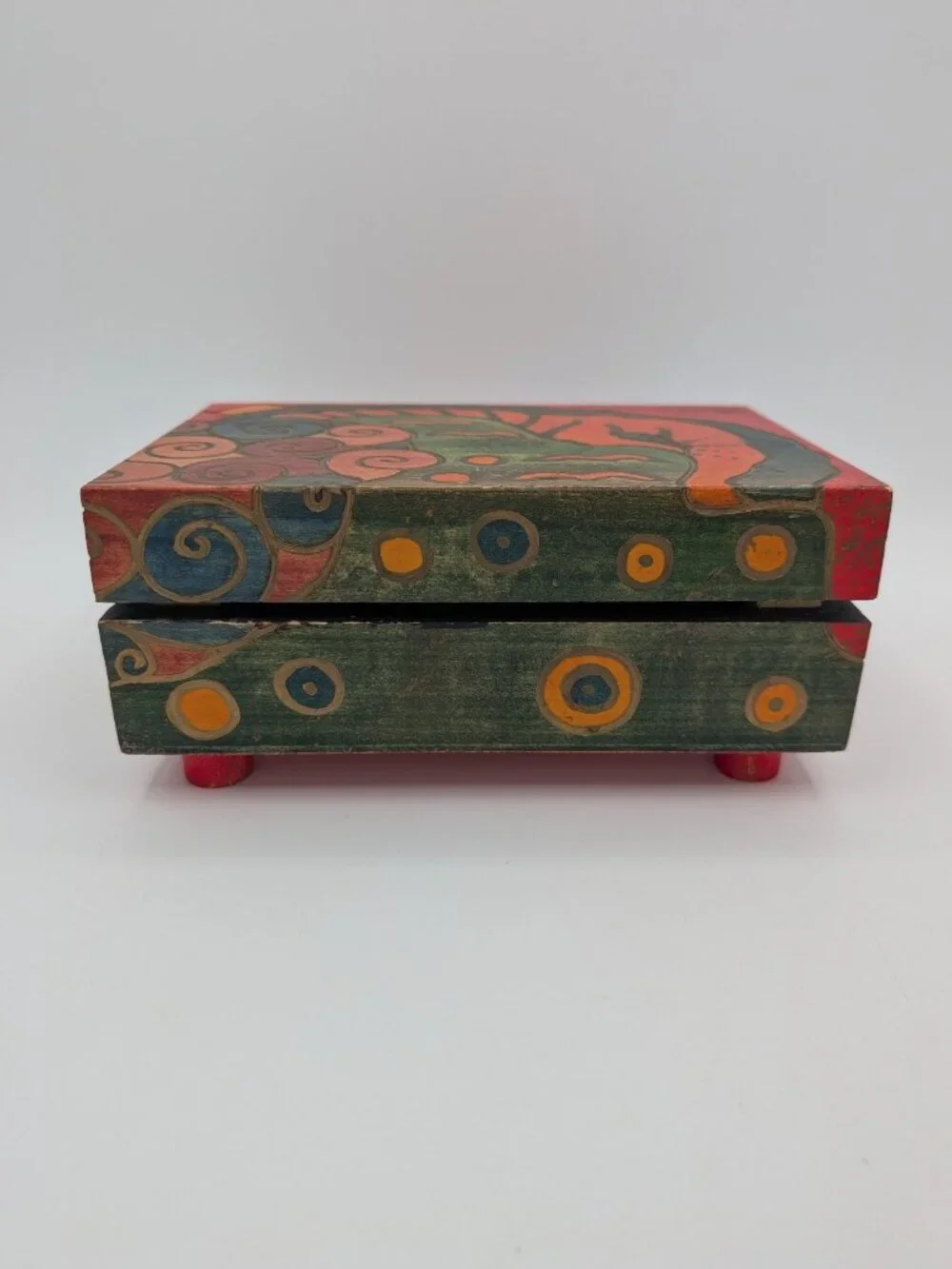 Wooden Keepsake Box Enchanted World Boxes EWB Hand Painted Locking Secret Box 7